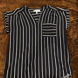 A blue and white striped shirt.